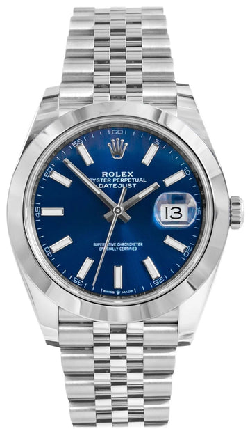 Rolex Datejust 41 – Blue Index Dial – Smooth Bezel – Jubilee Bracelet (Ref. 126300)
