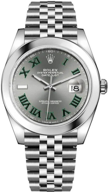 Rolex Datejust 41 – Wimbledon Slate Green Roman Dial – Smooth Bezel – Jubilee Bracelet (Ref. 126300)