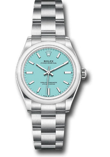 Rolex Oyster Perpetual 31 – Domed Bezel – Turquoise Blue Index Dial – Oyster Bracelet 277200