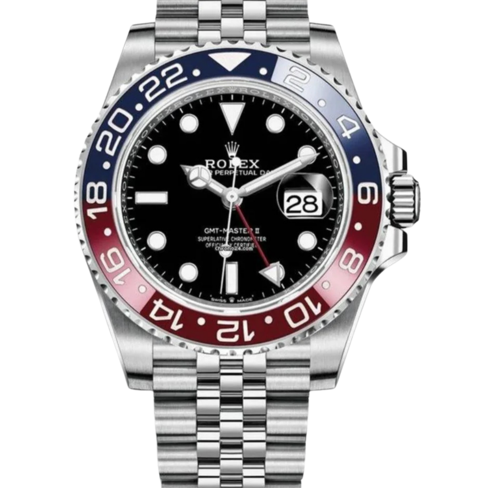 Rolex GMT-Master II – “Pepsi” Bezel – Black Dial – Jubilee Bracelet (Ref. 126710BLRO)