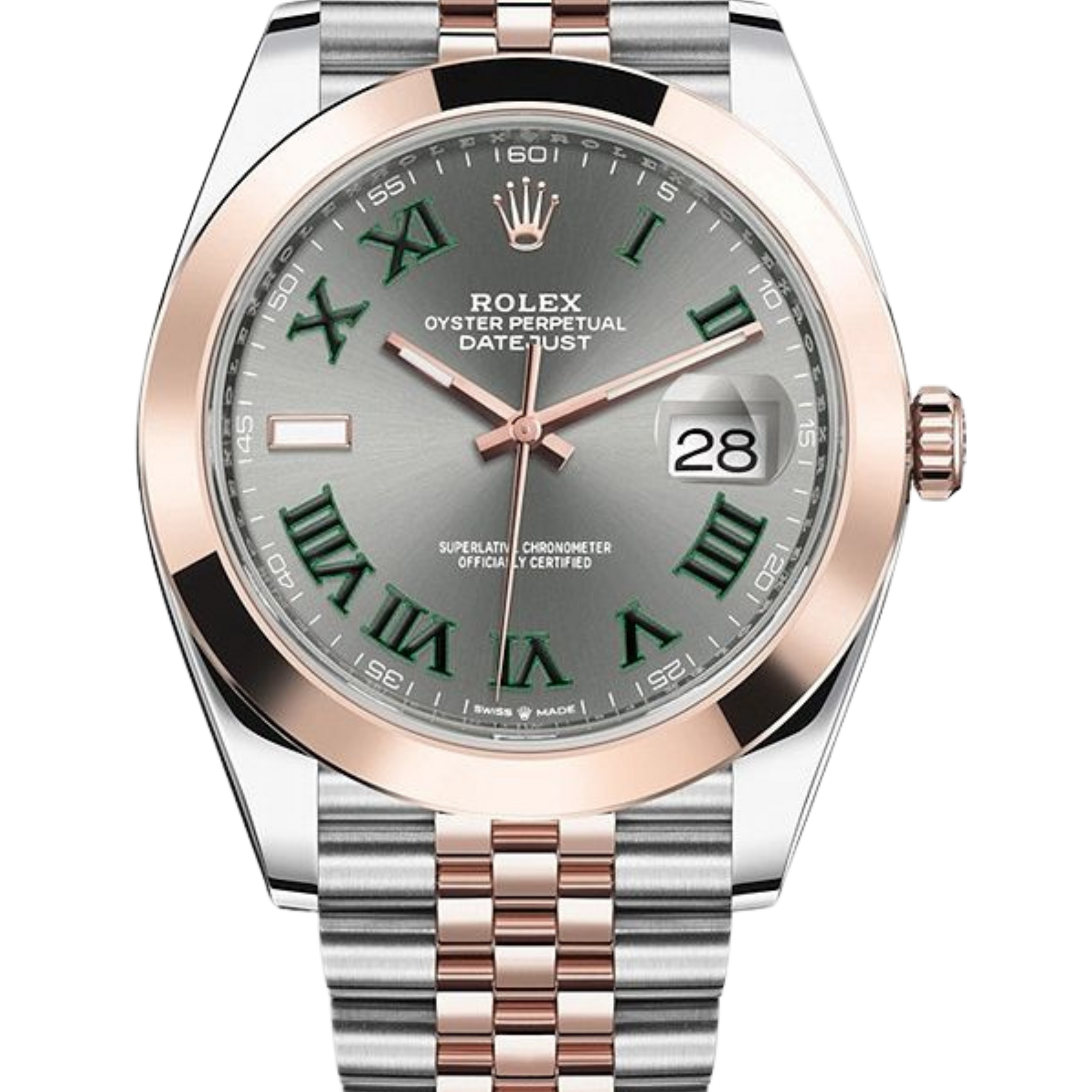 Rolex Datejust 41 – Slate Grey “Wimbledon” Dial – Smooth Bezel – Everose Rolesor Jubilee Bracelet (Ref. 126301)