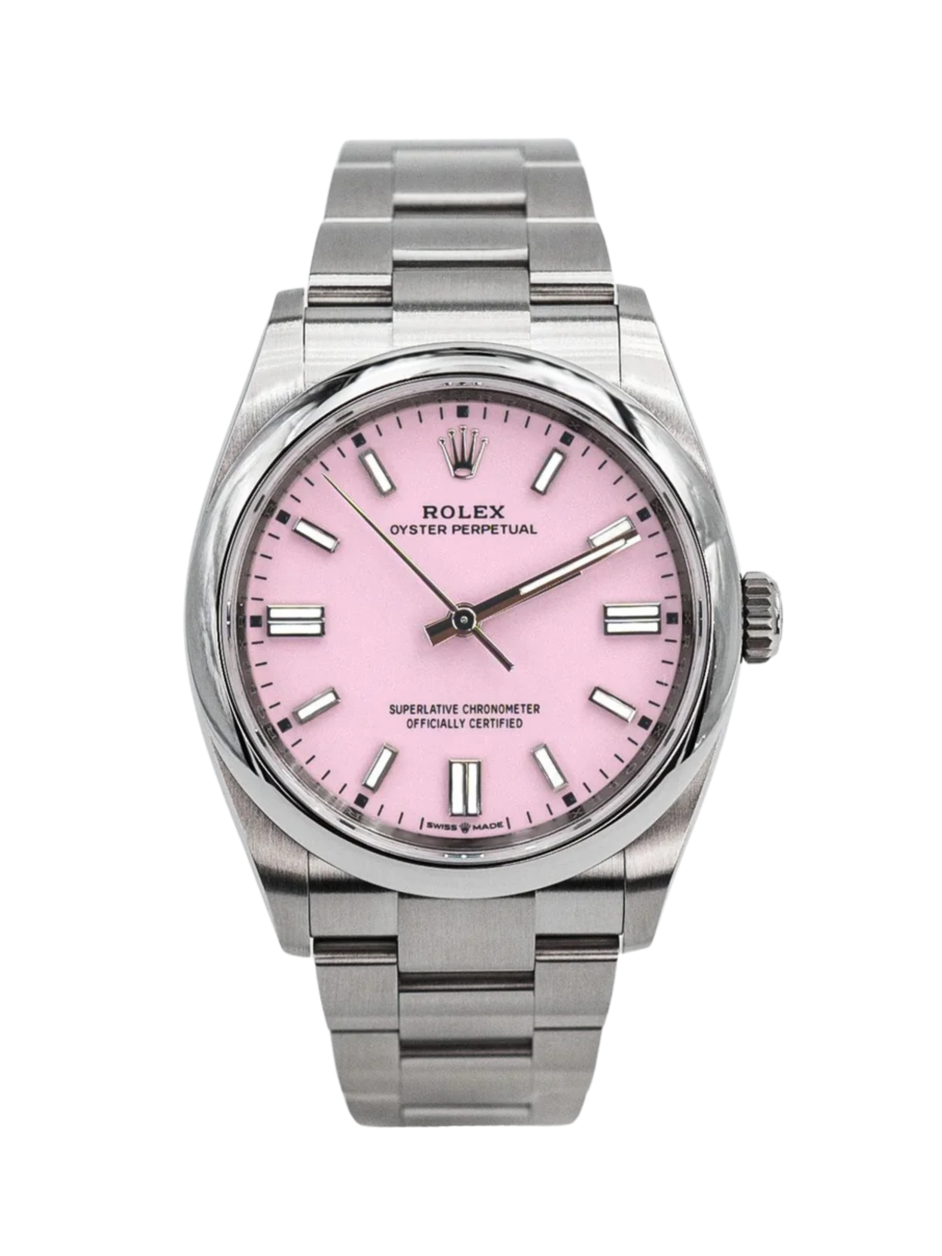 Rolex Oyster Perpetual 36 – Domed Bezel – Candy Pink Index Dial – Oyster Bracelet (Ref. 126000)