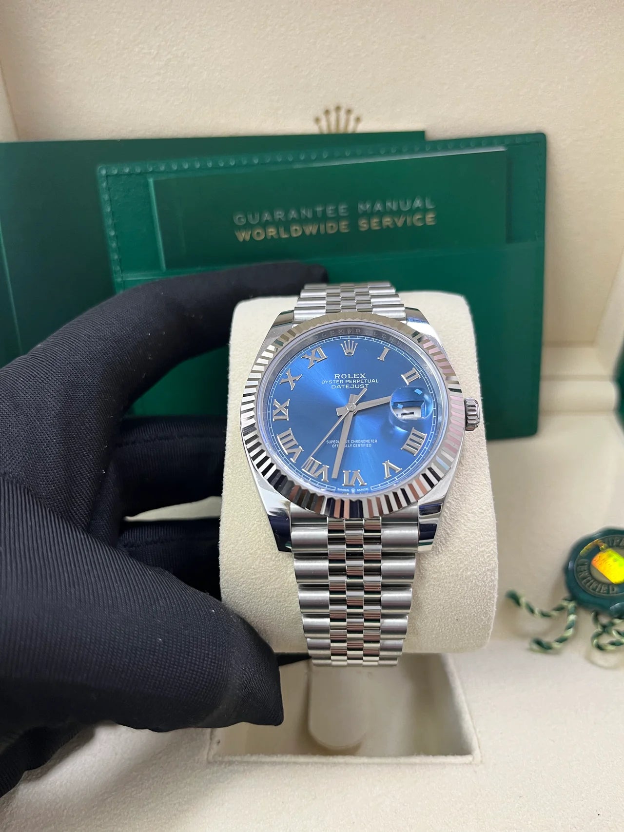 Rolex Datejust 41 – Blue Roman Dial – Fluted Bezel – Jubilee Bracelet (Ref. 126334)