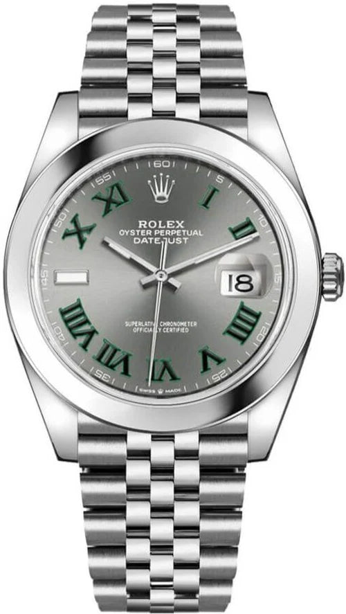 Rolex Datejust 41 – Wimbledon Slate Green Roman Dial – Smooth Bezel – Jubilee Bracelet (Ref. 126300)