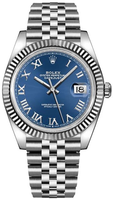 Rolex Datejust 41 – Blue Roman Dial – Fluted Bezel – Jubilee Bracelet (Ref. 126334)