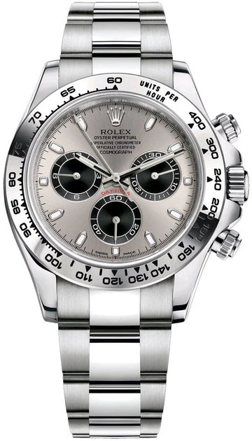 Rolex Daytona 40 White Gold Cosmograph – Steel &amp; Black Dial – Oyster Bracelet (Ref. 116509)