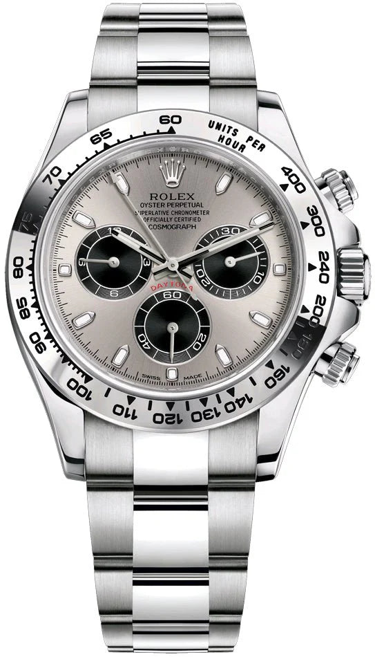 Rolex Daytona 40 White Gold Cosmograph – Steel &amp; Black Dial – Oyster Bracelet (Ref. 116509)
