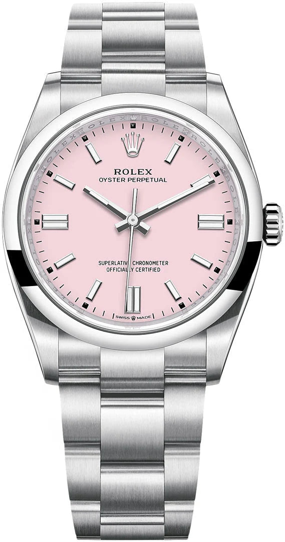 Rolex Oyster Perpetual 36 – Domed Bezel – Candy Pink Index Dial – Oyster Bracelet (Ref. 126000)