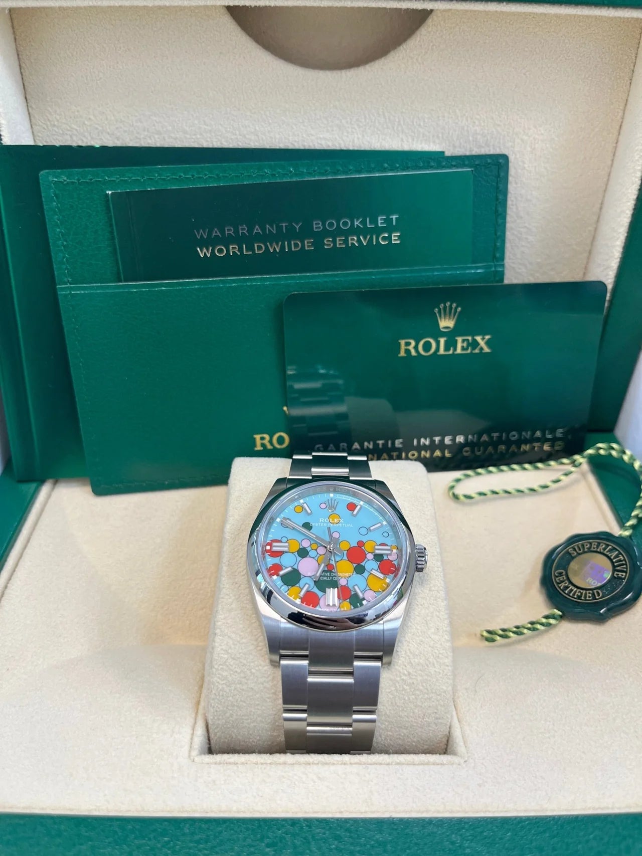 Rolex Oyster Perpetual 36 – Celebration Motif Dial – Oyster Bracelet (Ref. 126000)